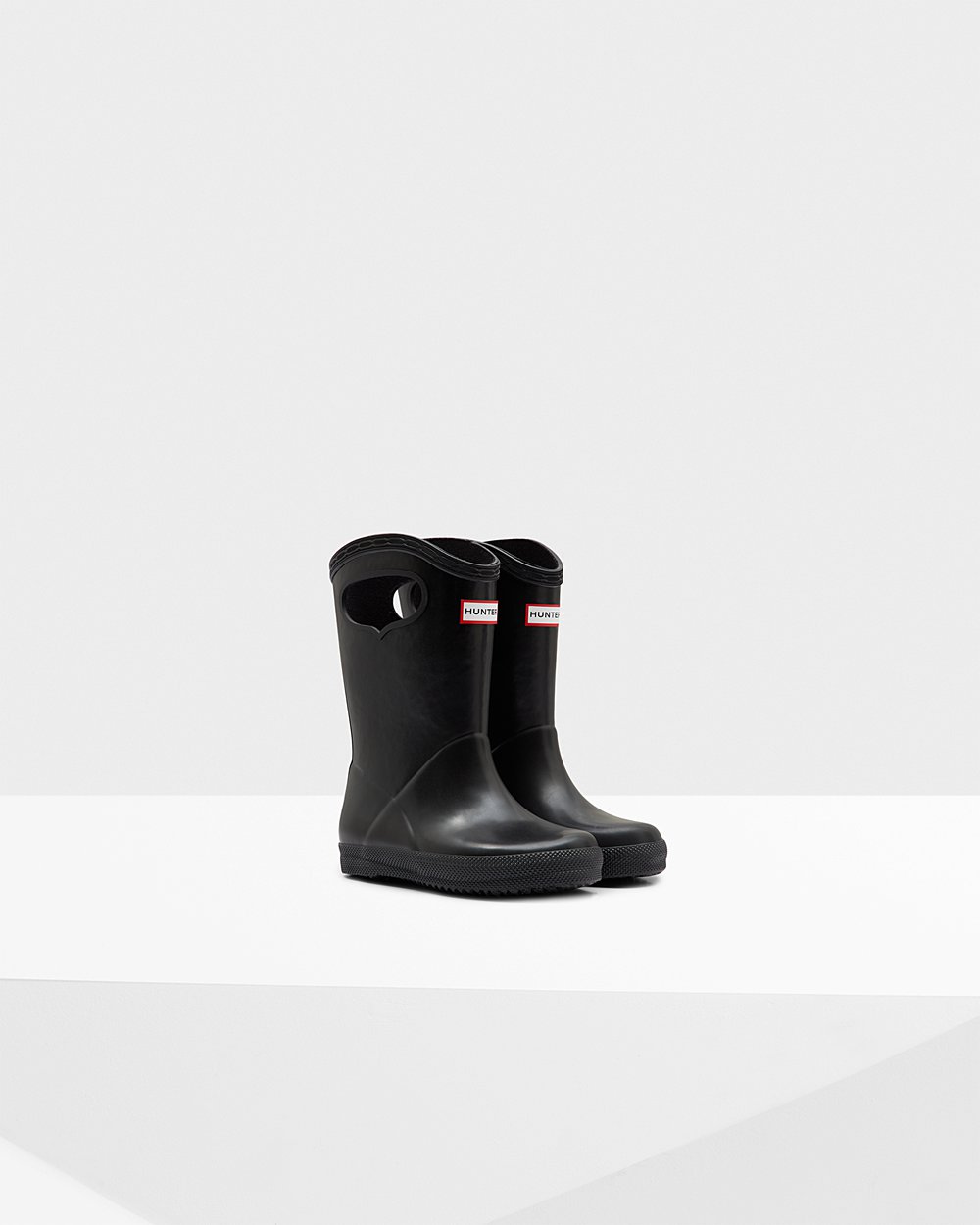 Botas De Agua Original First Classic Grab Handle Hunter Niños - Negros - 954283OXV